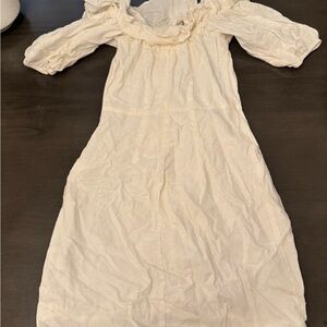 H&M Ivory Gathered Dress